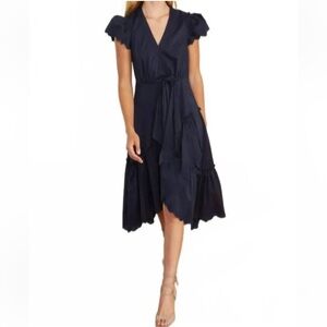 Caballero Catalina V-Neck Midi Dress in
Blue